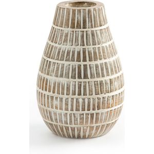 Decoratieve vaas in mangohout H19,5 cm, Bisho LA REDOUTE INTERIEURS. Medium (mdf) materiaal. Maten één maat. Wit kleur