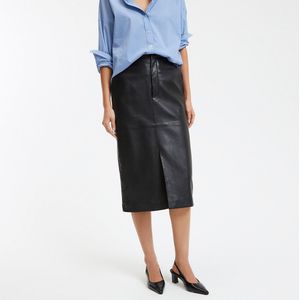 LA REDOUTE COLLECTIONS - Kokerrok - Zwart - Leer