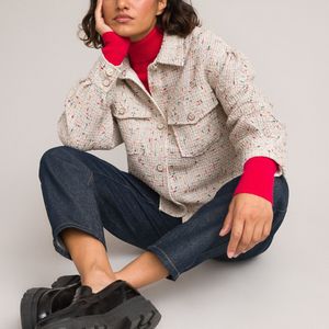 Los overhemd in tweed LA REDOUTE COLLECTIONS. Tweed materiaal. Maten 48 FR - 46 EU. Multicolor kleur