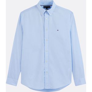 Tommy Hilfiger - Poplin Overhemd - Lichtblauw - Katoen - Regular-fit