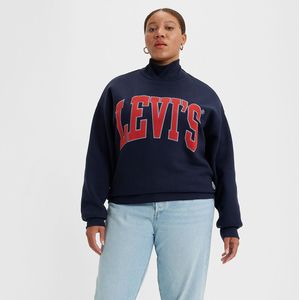 Sweater met opstaande kraag, logo vooraan LEVI’S PLUS. Katoen materiaal. Maten 52/54 FR - 50/52 EU. Blauw kleur