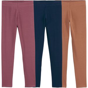 Set van 3 leggings LA REDOUTE COLLECTIONS. Jersey materiaal. Maten 10 jaar - 138 cm. Blauw kleur