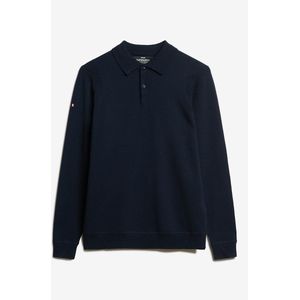 Polo-trui met lange mouwen in merinoswol SUPERDRY. Wol materiaal. Maten L. Blauw kleur