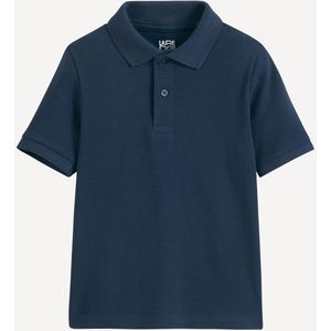 Effen gebreide polo met korte mouwen LA REDOUTE COLLECTIONS. Katoen materiaal. Maten 3 jaar - 94 cm. Blauw kleur