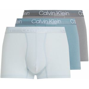 Set van 3 boxershorts, modern structure CALVIN KLEIN UNDERWEAR. Katoen materiaal. Maten S. Blauw kleur