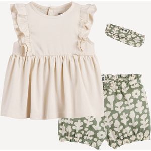 3-delig Ensemble, blouse, bloomer en haarband LA REDOUTE COLLECTIONS. Katoen materiaal. Maten 2 jaar - 86 cm. Andere kleur