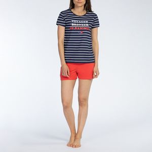 Pyjashort met korte mouwen in jersey Baignade MELISSA BROWN. Katoen materiaal. Maten S. Rood kleur