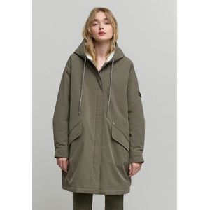 Halflange parka met kap IKKS. Katoen materiaal. Maten L. Groen kleur