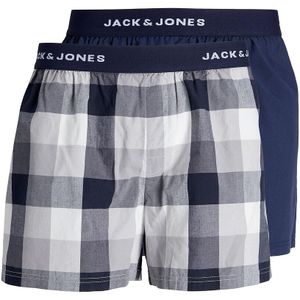 Set van 2 boxershorts met elastische tailleband JACK & JONES. Katoen materiaal. Maten S. Blauw kleur