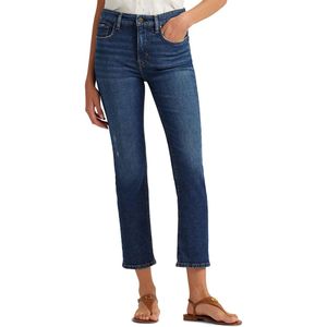 Rechte 7/8 jeans met hoge taille ANKLE STRAIGHT LAUREN RALPH LAUREN. Katoen materiaal. Maten 38 FR - 36 EU. Blauw kleur