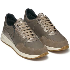 Ademende sneakers met rits en veters Bulmya GEOX. Synthetisch materiaal. Maten 37. Kastanje kleur