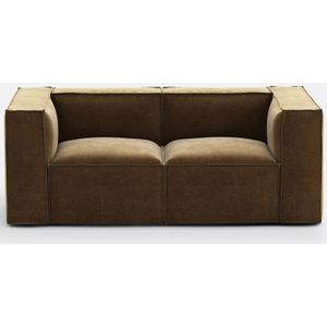 Moduleerbare zetel, 2-zit, vintage ribfluweel, Seven LA REDOUTE INTERIEURS. Geribd fluweel materiaal. Maten 2-zit. Kastanje kleur