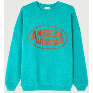 Sweater met ronde hals en logo DOVEN AMERICAN VINTAGE. Katoen materiaal. Maten XS/S. Blauw kleur