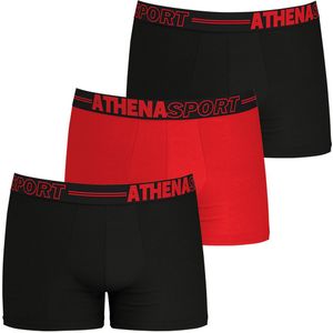 Set van 3 effen boxershorts in microvezel ATHENA. Polyester materiaal. Maten S. Zwart kleur