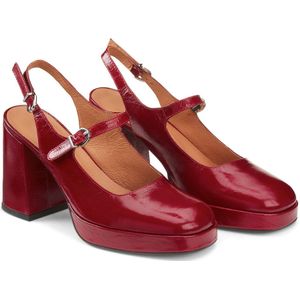 Slingback pumps in glanzend leer Vador JONAK. Leer materiaal. Maten 36. Rood kleur