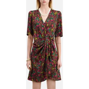 Korte wikkeljurk met korte mouwen THE KOOPLES. Zijde materiaal. Maten 1(S). Rood kleur