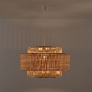 Hanglamp / Dubbele lampenkap Ø60 cm, Dolkie LA REDOUTE INTERIEURS. Rotan materiaal. Maten één maat. Beige kleur
