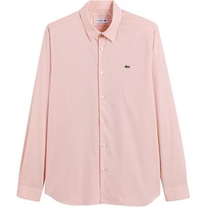 Hemd in popeline met lange mouwen LACOSTE. Katoen materiaal. Maten 40. Roze kleur