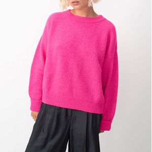 Losvallende trui met boothals VITOW AMERICAN VINTAGE. Alpaca materiaal. Maten XS/S. Roze kleur