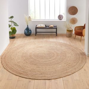 Tapijt in jute Aftas LA REDOUTE INTERIEURS. Jute materiaal. Maten diameter 250 cm. Beige kleur