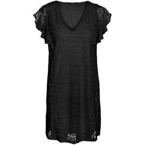 Korte jurk in kant VERO MODA. Polyester materiaal. Maten S. Zwart kleur