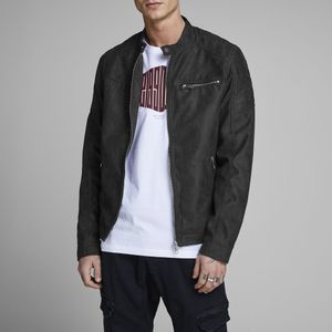 Bikerjasje Jcorocky JACK & JONES. Polyester materiaal. Maten S. Zwart kleur