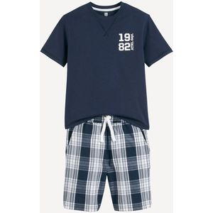 Pyjashort in katoen LA REDOUTE COLLECTIONS. Katoen materiaal. Maten 14 jaar - 162 cm. Blauw kleur