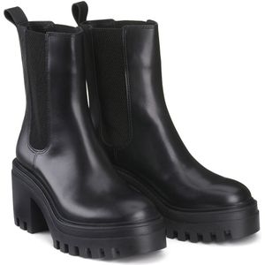 Boots chunky in leer CALVIN KLEIN JEANS. Leer materiaal. Maten 41. Zwart kleur