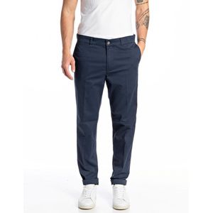 Chino slim Brad REPLAY. Katoen materiaal. Maten 32 (US) - 46 (EU). Blauw kleur