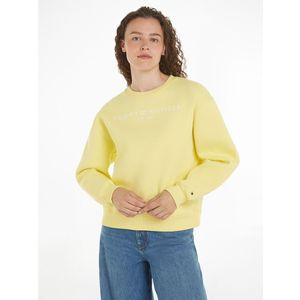 Sweater met ronde hals en lange mouwen TOMMY HILFIGER. Katoen materiaal. Maten XS. Geel kleur