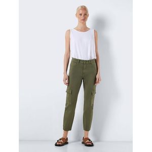 Cargo broek, hoge taille NOISY MAY. Katoen materiaal. Maten Maat 28 US - Lengte 30. Groen kleur