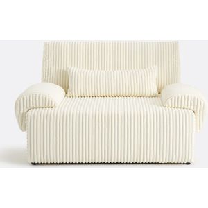 LA REDOUTE INTERIEURS - Maona - 2-zits Slaapbank - Ecru - Geribd Fluweel