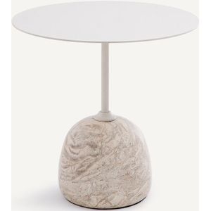 Marmeren en ijzeren metalen bijzettafel Ø45 cm Balastro AM.PM. Metaal materiaal. Maten één maat. Beige kleur