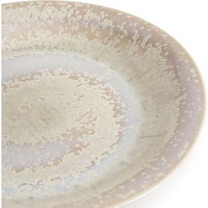 Set van 4 platte borden in aardewerk met email, Celestial AM.PM. Zandsteen materiaal. Maten één maat. Wit kleur