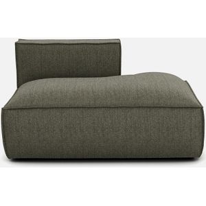 Loungebank, rechts, textuurstof, Seven LA REDOUTE INTERIEURS. Getextureerde stof materiaal. Maten rechterhoek. Groen kleur