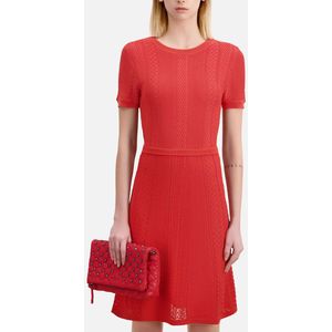 Korte, wijd uitlopende jurk met korte mouwen THE KOOPLES. Viscose materiaal. Maten 0(XS). Rood kleur