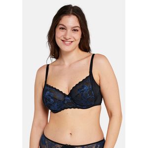 Omsluitende beugel BH Capucine SANS COMPLEXE. Kant materiaal. Maten 95E FR - 80E EU. Zwart kleur