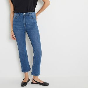 Jeans kick flare, hoge taille LA REDOUTE COLLECTIONS. Denim materiaal. Maten 34 FR - 32 EU. Blauw kleur