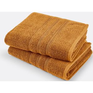 Ismo - Handdoek - Karamel - Biologisch Katoen - Set van 2