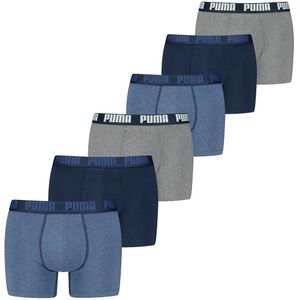 Set van 6 effen boxershorts Everyday PUMA. Katoen materiaal. Maten XXL. Blauw kleur