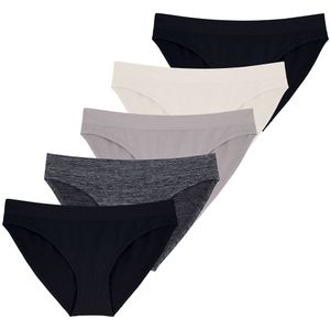 Set van 5 midi slips in tricot Rosanne DORINA. Polyamide materiaal. Maten XS. Zwart kleur