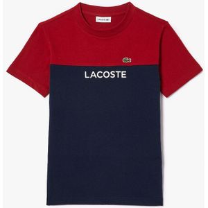 T-shirt colorblock met korte mouwen LACOSTE. Katoen materiaal. Maten 10 jaar - 138 cm. Blauw kleur