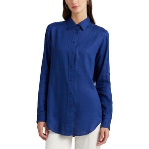 Blouse in linnen en lange mouwen KARRIE LAUREN RALPH LAUREN. Linnen materiaal. Maten S. Blauw kleur