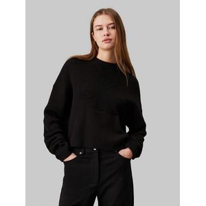 Sweater met ronde hals en lange mouwen CALVIN KLEIN JEANS. Katoen materiaal. Maten M. Zwart kleur