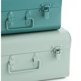 Set van 2 metalen koffers in plaatwerk, Masa LA REDOUTE INTERIEURS. Metaal materiaal. Maten één maat. Groen kleur