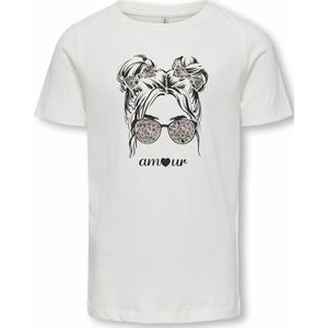 T-shirt met korte mouwen en print vooraan KIDS ONLY. Katoen materiaal. Maten 9/10 jaar - 132/138 cm. Wit kleur
