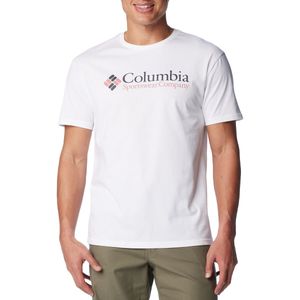 T-shirt met korte mouwen en logo op borst essentiel COLUMBIA. Katoen materiaal. Maten L. Wit kleur