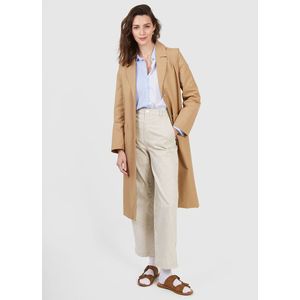 ICODE - Lange Trenchcoat - Beige - Katoen - Afneembare Mouwen