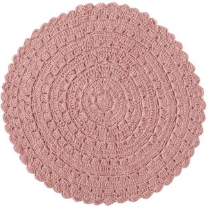Rond tapijt in haakwerk, Wiku LA REDOUTE INTERIEURS. Katoen materiaal. Maten diameter 100 cm. Roze kleur