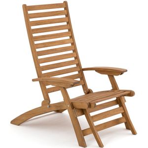 Plooibare ligzetel in acacia, Pala LA REDOUTE INTERIEURS.  materiaal. Maten één maat. Beige kleur